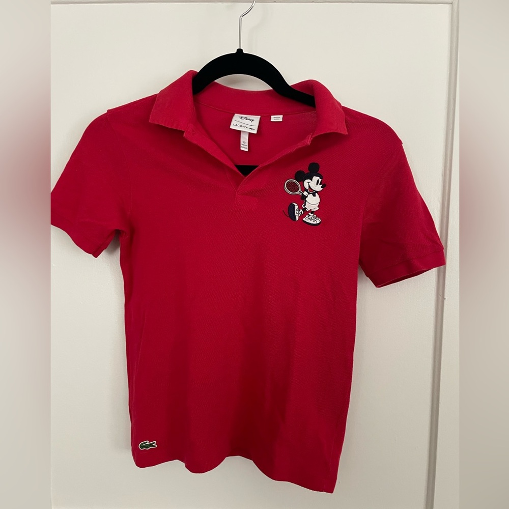 Lacoste Bold Red Polo with Disney Mickey Collection